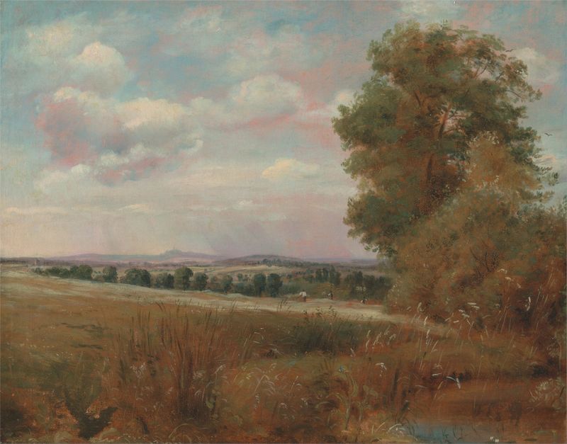 Landscape at Hampstead, with Harrow in the Distance, oil painting by Lionel Constable