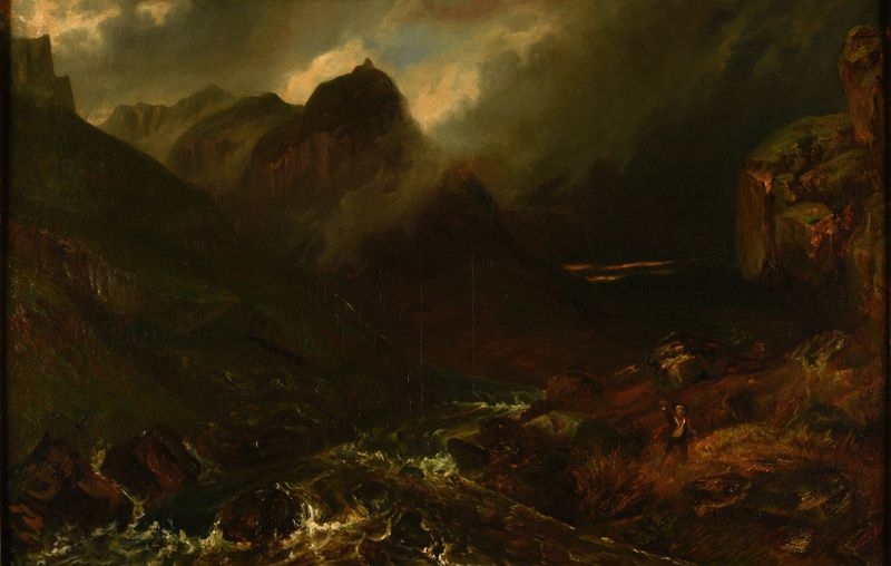 Landscape of Le Val d’Enfer au pied du Sancy, oil on canvas by Paul Huet