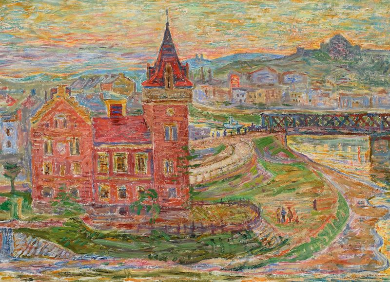 Landscape view with crumbling stone walls, oil on canvas by Zygmunt Waliszewski
