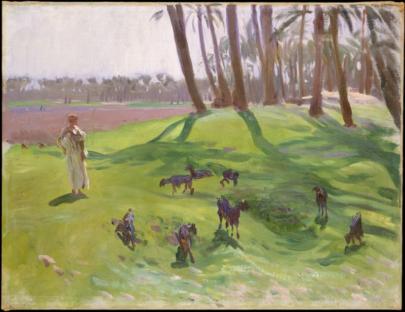 Landscape with Goatherd, óleo sobre tela de John Singer Sargent