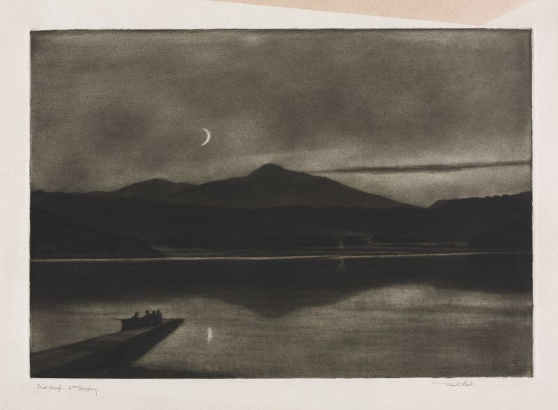 Paisaje con Urr Water de Sir Frank Short, medio desconocido