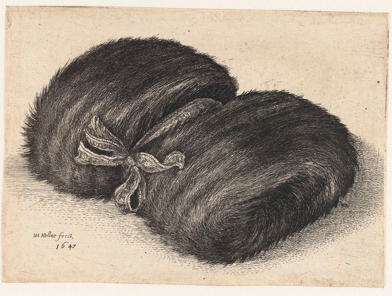 Muff de pele com um laço, gravura de Wenceslaus Hollar