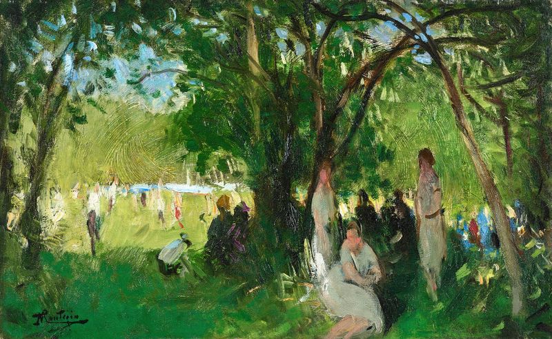 Au bois de Boulogne by Pierre-Eugène Montézin, impressionism, landscape oil painting