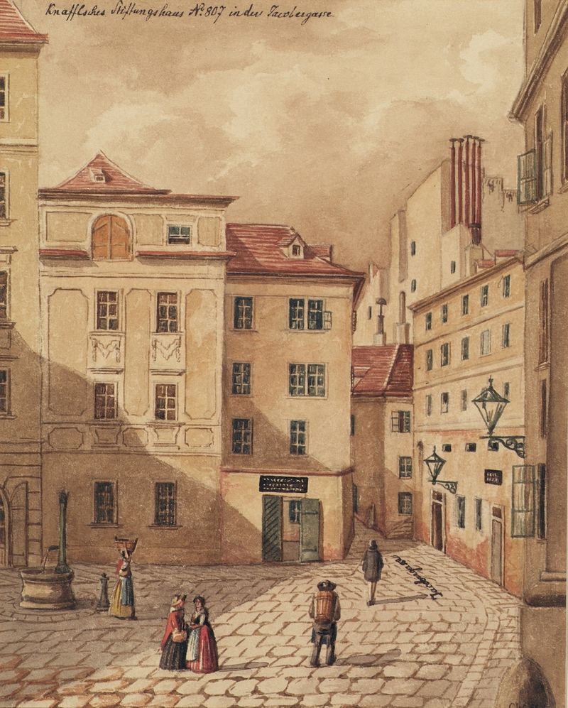 Architecture of Das Knaffelsche Stiftungshaus by Carl L. Wiesböck, 1858
