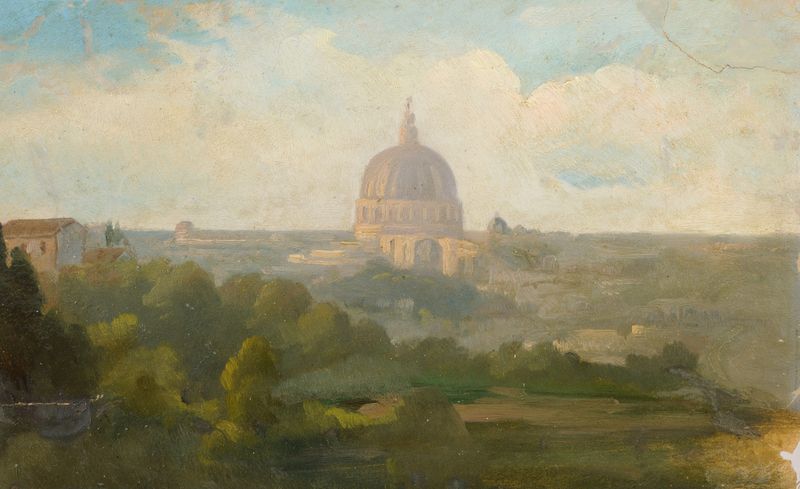 St Peter’s Basilica in Rome, oil painting by Julie Wilhelmine Hagen-Schwarz