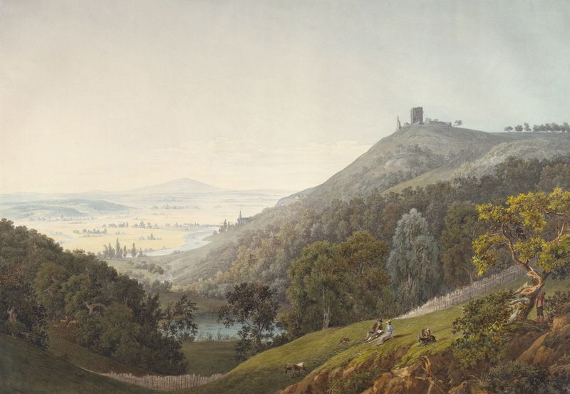 A Ruína de Kalsmunt perto de Wetzlar, óleo sobre tela de Friedrich Christian Reinermann