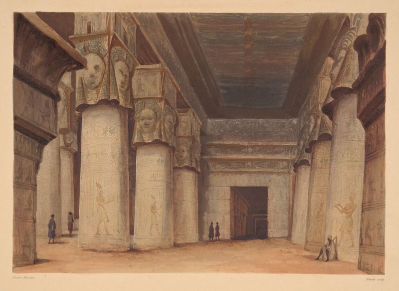 Denderah by Hector Horeau, depicting ancient ruins in an unknown medium.