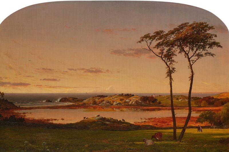 Spouting Rock, Newport, Rhode Island, óleo sobre tela de Jasper Francis Cropsey