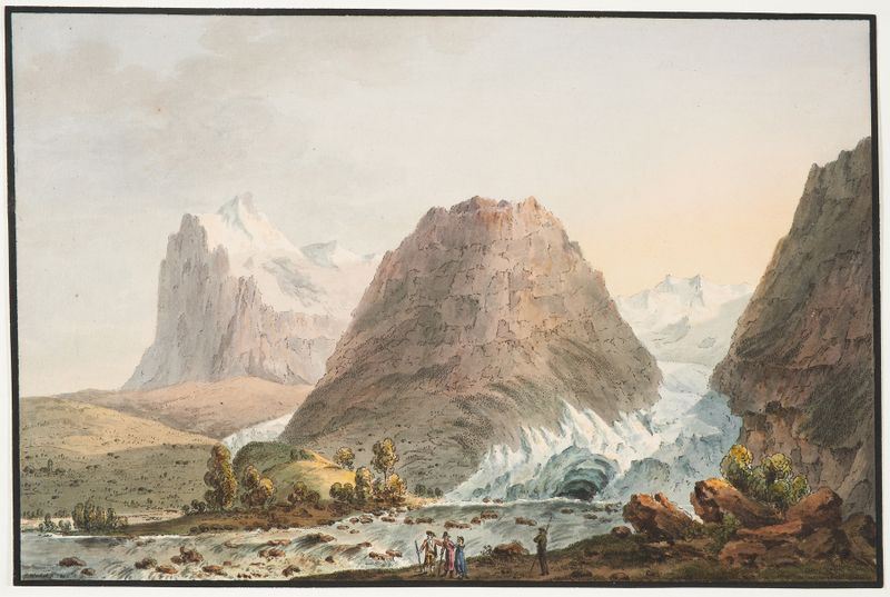 Glacier landscape in oil on canvas by Jakob Samuel Weibel