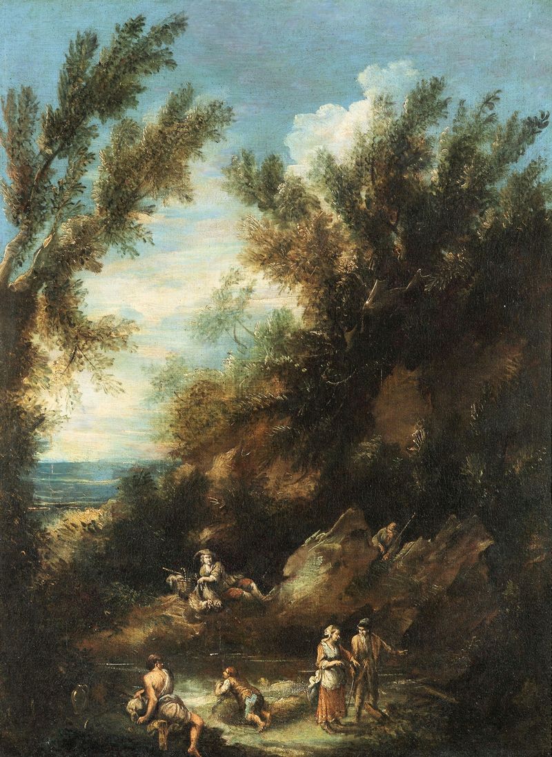 Rococo genre scene by Antonio Francesco Peruzzini, featuring figures and soft light.