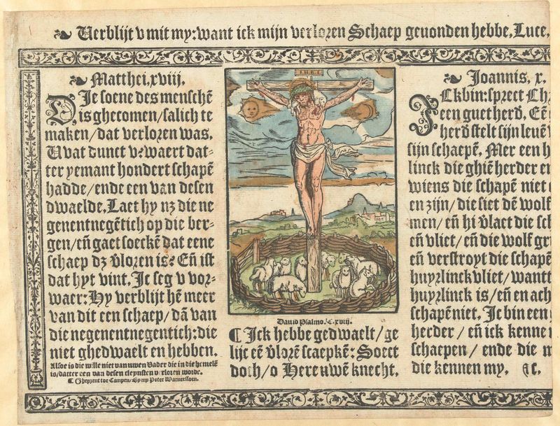 Christus aan het kruis als de Goede Herder, papel, Unknown Artist