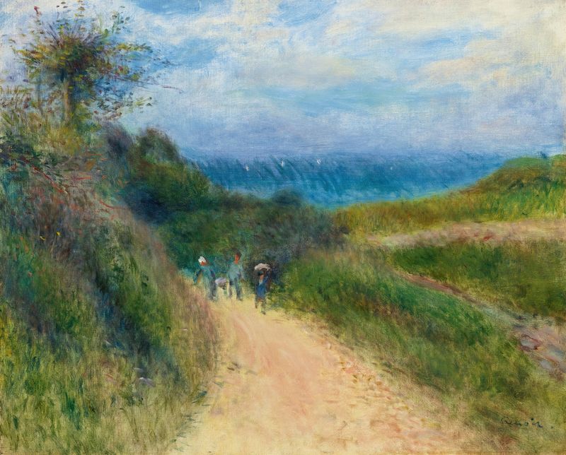 Paisaje con figuras a la luz del sol, óleo sobre lienzo de Pierre-Auguste Renoir