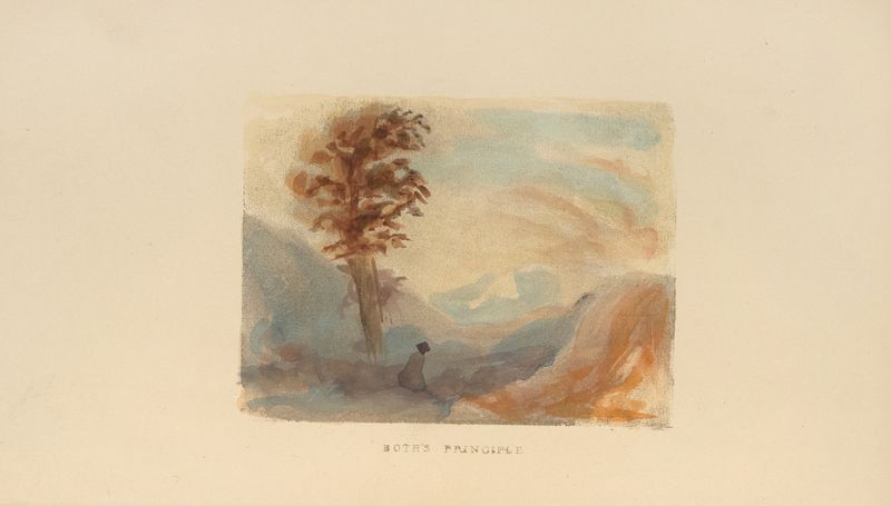 Composición abstracta de Frank Howard, 1838, con tonos tierra y texturas.