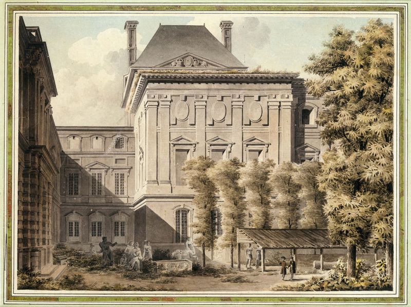 Architectural study of the Louvre façade by Louis-Pierre Baltard, medium unknown