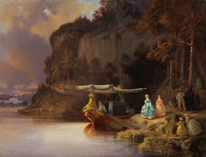 Paisagem de Carl’s Cliff. View of Edsviken de Johan Christoffer Boklund, óleo sobre tela.