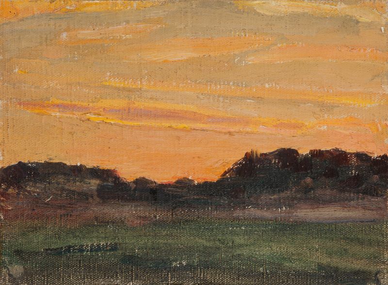 Northern Studies (The White Night) by Jan Ciągliński, oil painting depicting a luminous twilight landscape.