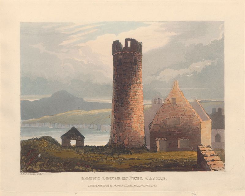 Round Tower in Peel Castle, oil on canvas by Theodore Henry Adolphus Fielding