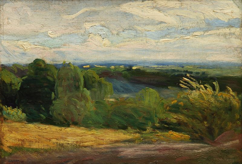 Landscape with light and shadow, oil painting by Martín Malharro