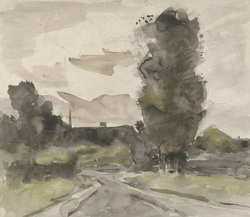 Landschap met weg by Jan van Essen, realism, landscape
