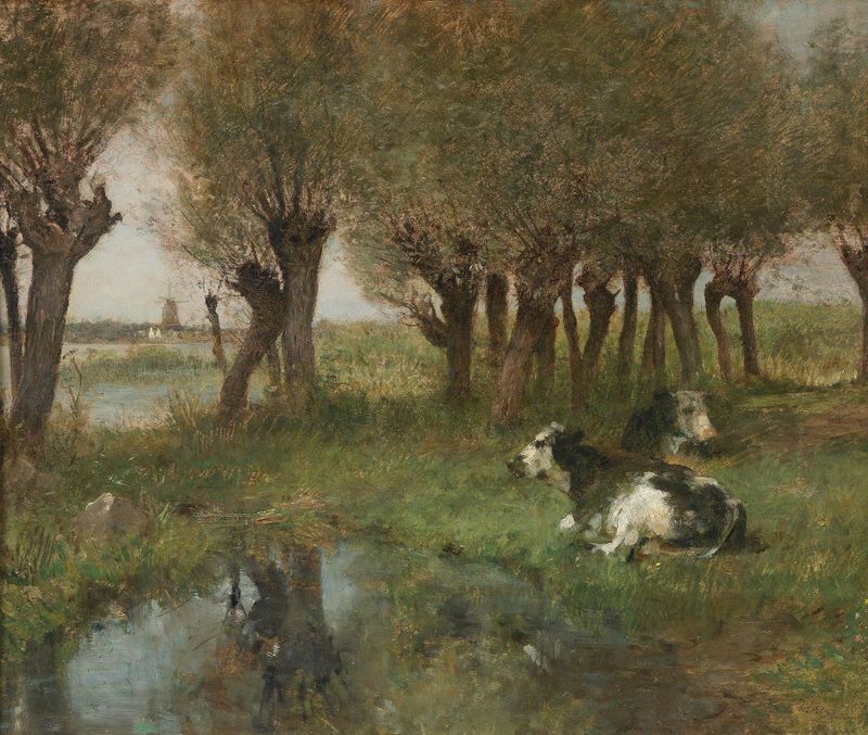Figurative oil painting by Otto von Thoren, depicting a serene figure in nature.