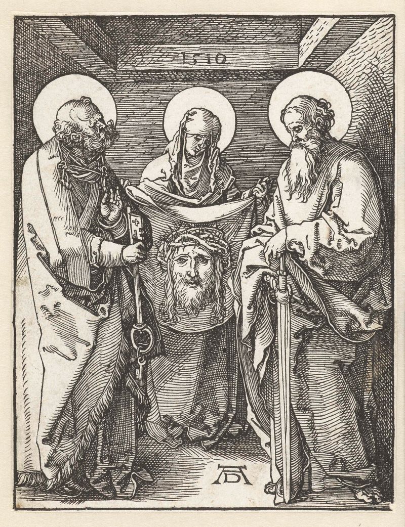 Verónica presentando el sudario, grabado de Albrecht Dürer