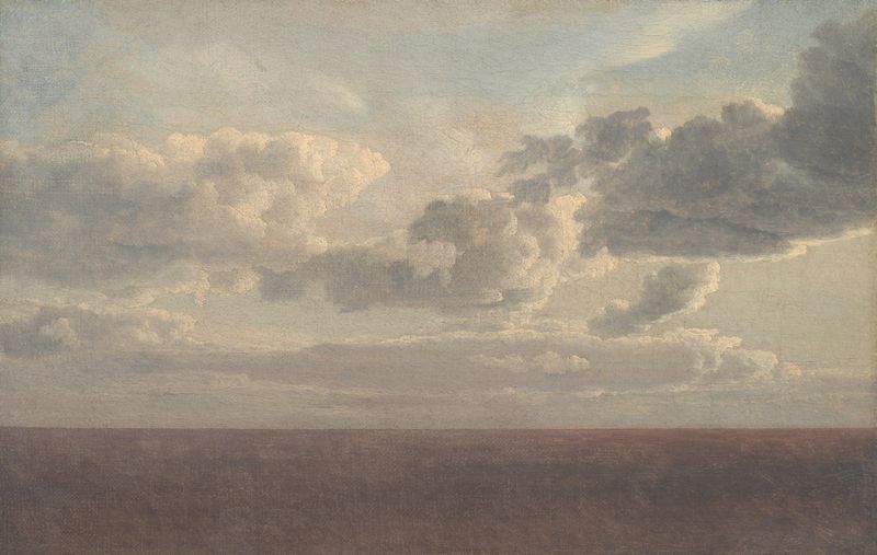 Estudio de Nubes sobre el Mar, óleo sobre lienzo de Christoffer Wilhelm Eckersberg