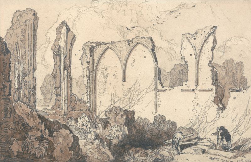 Ruin behind the Free School de John Sell Cotman, óleo