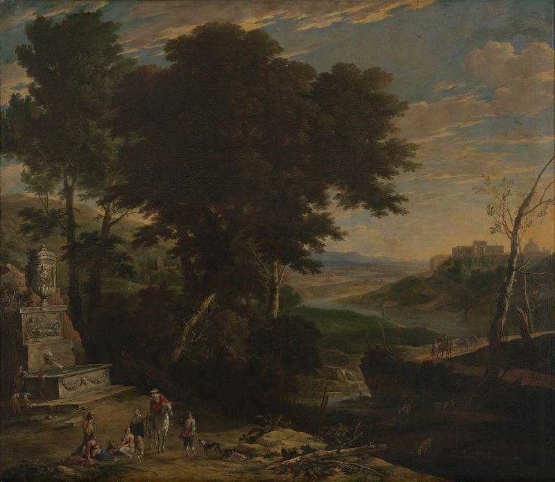 La Adivina, óleo sobre lienzo de Gaspar de Witte, muestra a una joven y una adivina.