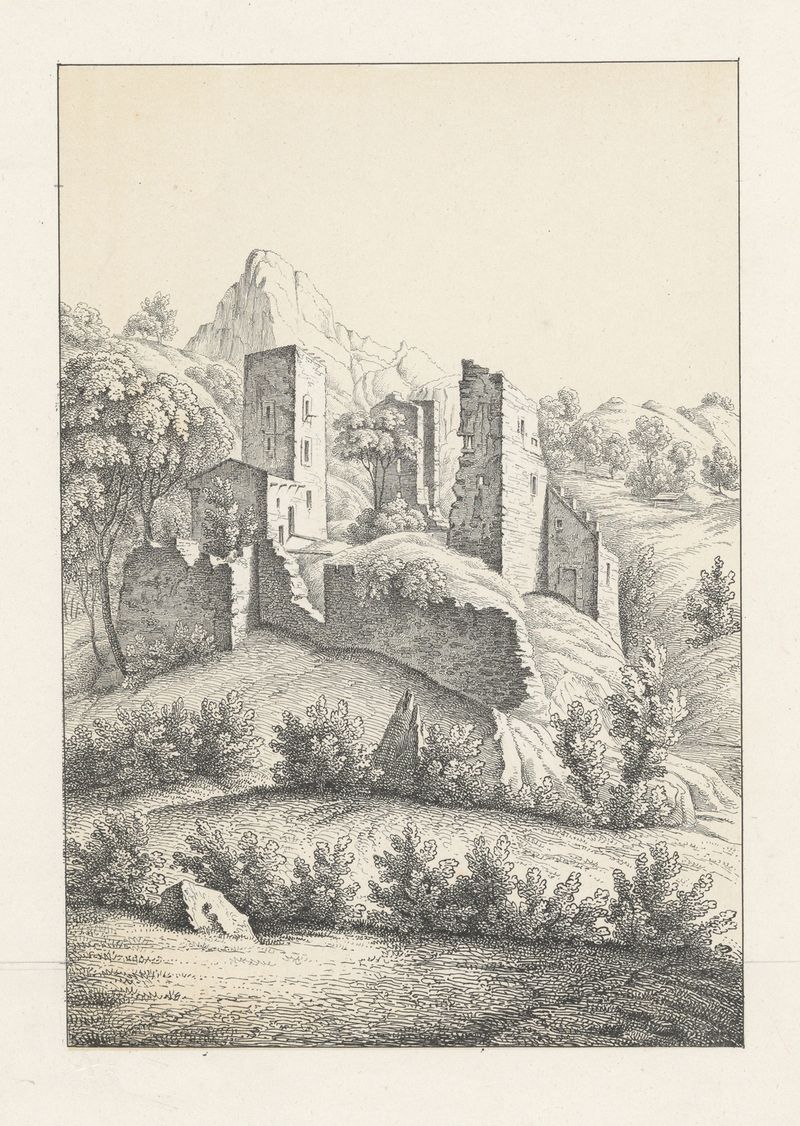 Obra figurativa que muestra una figura solitaria en sombra de Johann Friedrich Wagner, pintura al óleo.