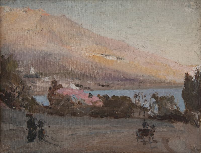 Botanical scene with flowers and light in Yalta (Spring) by Jan Ciągliński, oil painting