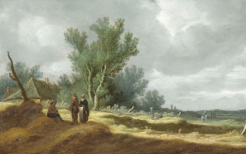 Dune Landscape by Pieter de Neyn, oil painting depicting tranquil sandy dunes.