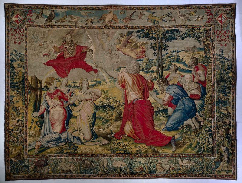 God Blesses Noah's Family tapeçaria de Willem de Pannemaker