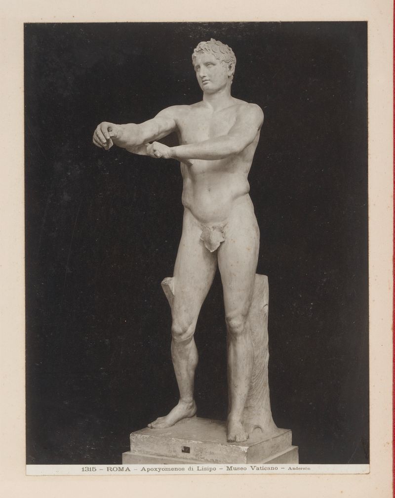 Sculpture of Apoxyomenos by James Anderson, gelatin silver print