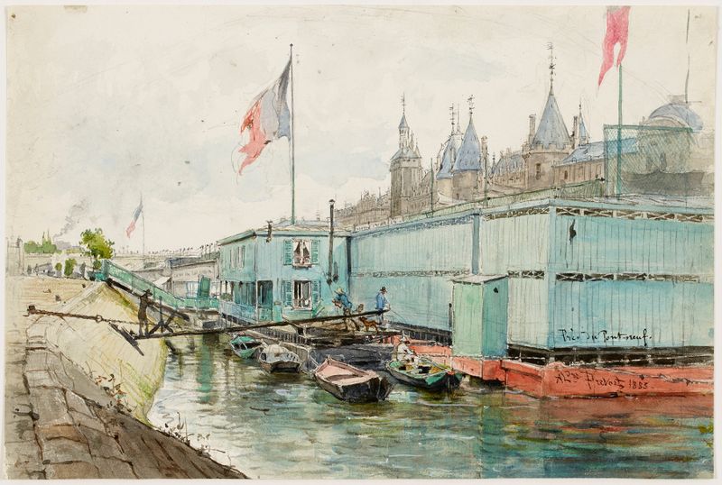 Oil painting by Alexandre Prévost depicting the Seine and Pont Neuf.