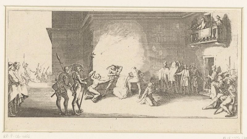 Grabado de Jacques Callot que representa a una figura con una corona de espinas
