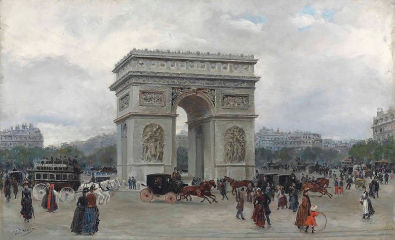 El Arco de Triunfo, París, óleo sobre lienzo de Ulpiano Checa