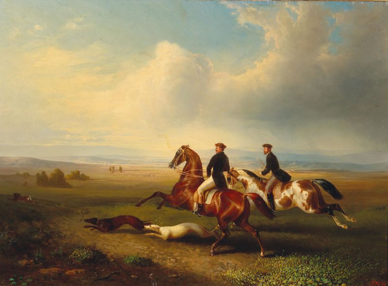 Hare Coursing de Otto Stotz, expresionismo, medio desconocido