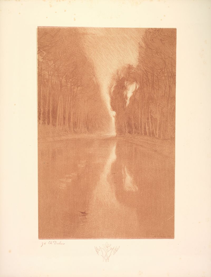 Landscape, Plate 2, Remarque, Starflowers by Charles Marie Dulac, impressionism