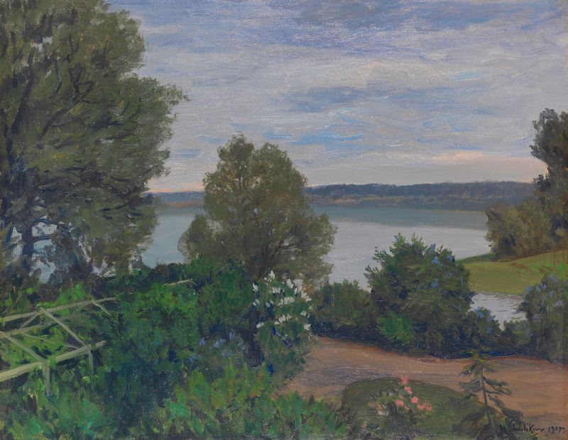 Garten in Grünheide by Walter Leistikow, impressionist landscape depicting a lush garden with dappled light.