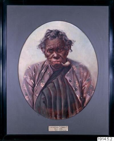 Figurative artwork depicting a woman from the Bribie Tribe by Oskar Friström