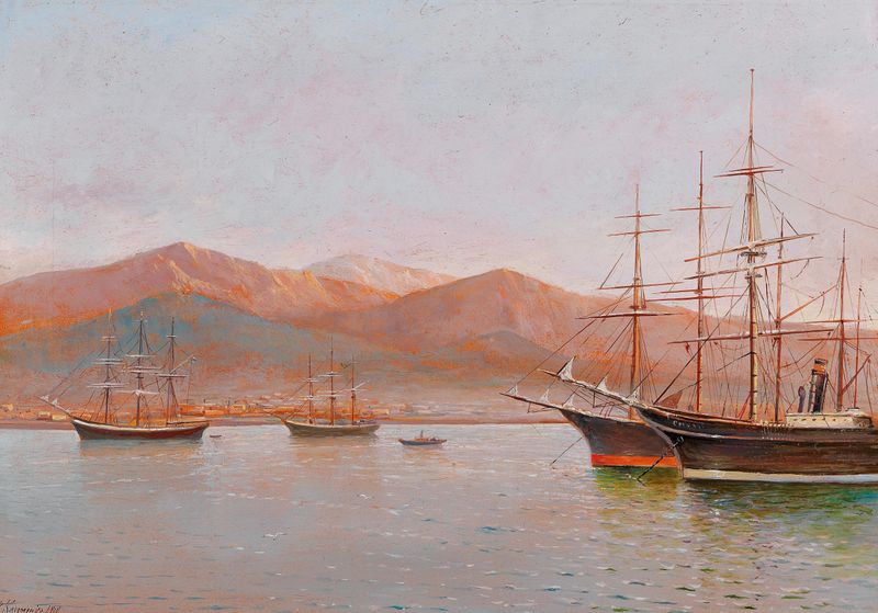 Marine scene depicting chaos and memory by Philip Philippovich Klimenko