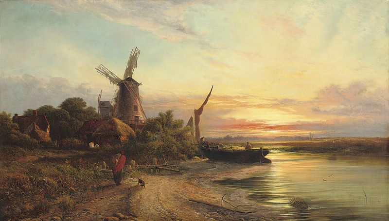Old mills near Gillingham, óleo sobre tela de Walter Heath Williams
