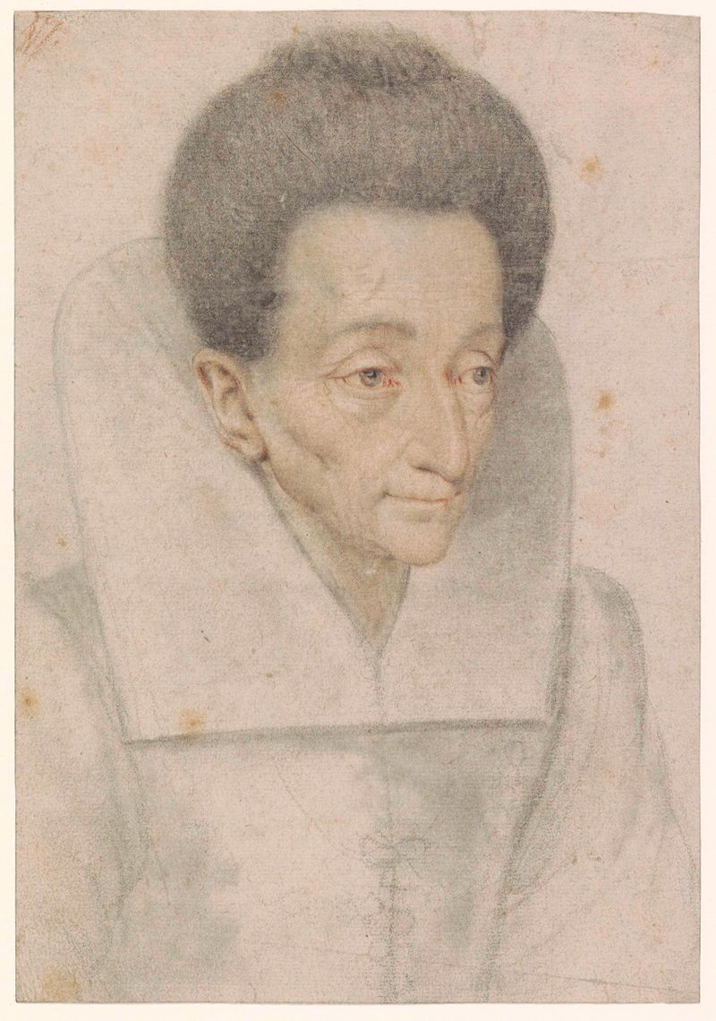 Portrait of an old woman by Nicolas Lagneau, paper medium