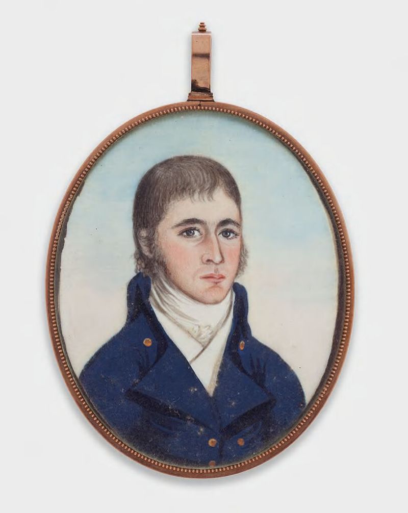 Retrato de Capt. Josiah Bartlett, meio de marfim, por um artista não identificado