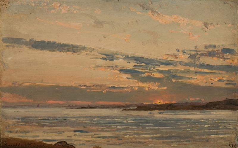 Obra figurativa de Amaldus Nielsen, retratando uma menina em movimento, pintura a óleo