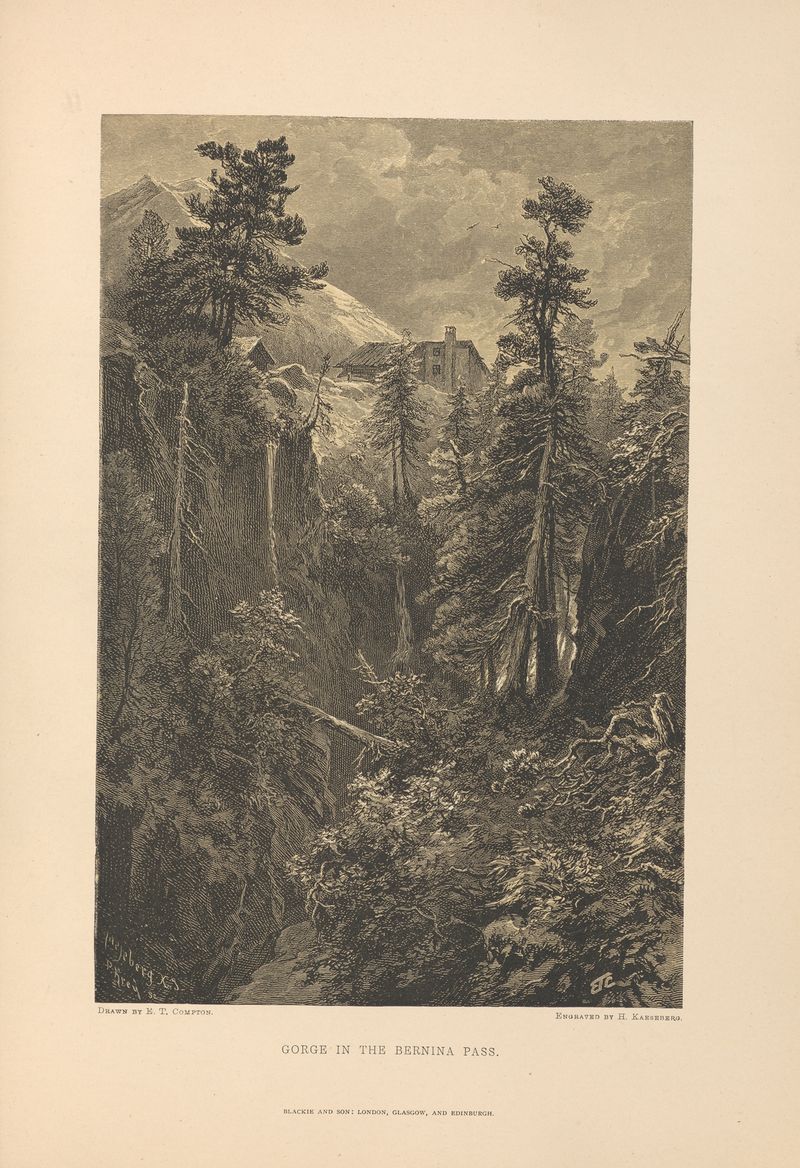 Gorge in the Bernina Pass, oil painting by Theodor Gsell Fels