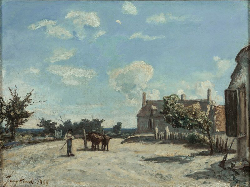 Paisagem de Saint-Parize-le-Châtel por Johan Barthold Jongkind, óleo sobre tela