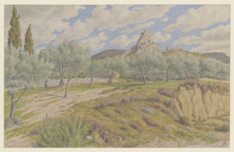 Paisagem com montanhas e um céu tranquilo de Henri Rivière