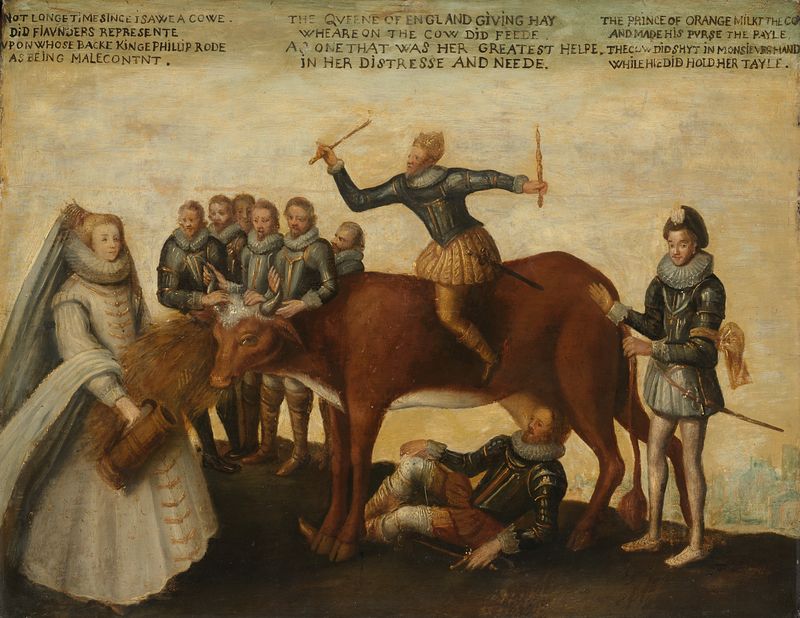 Cena histórica de Príncipe Guilherme de Orange e os Estados Gerais, óleo sobre painel de Unknown Artist