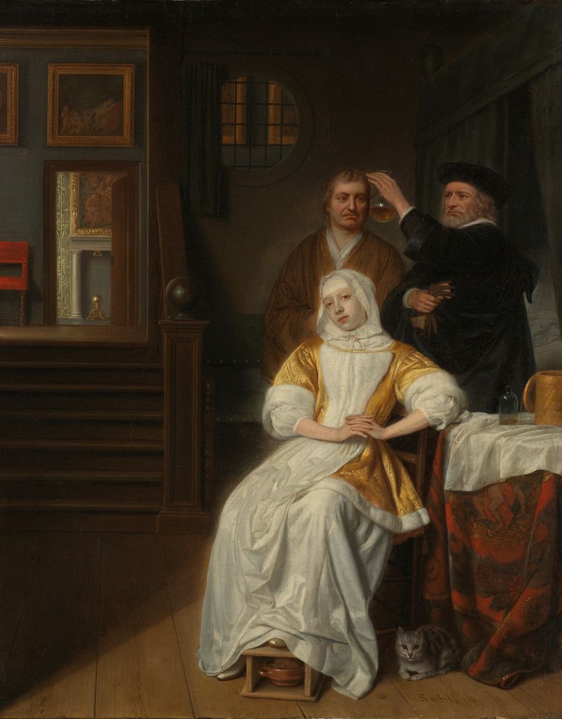 Portrait of a pale woman reclining, oil on canvas by Samuel van Hoogstraten